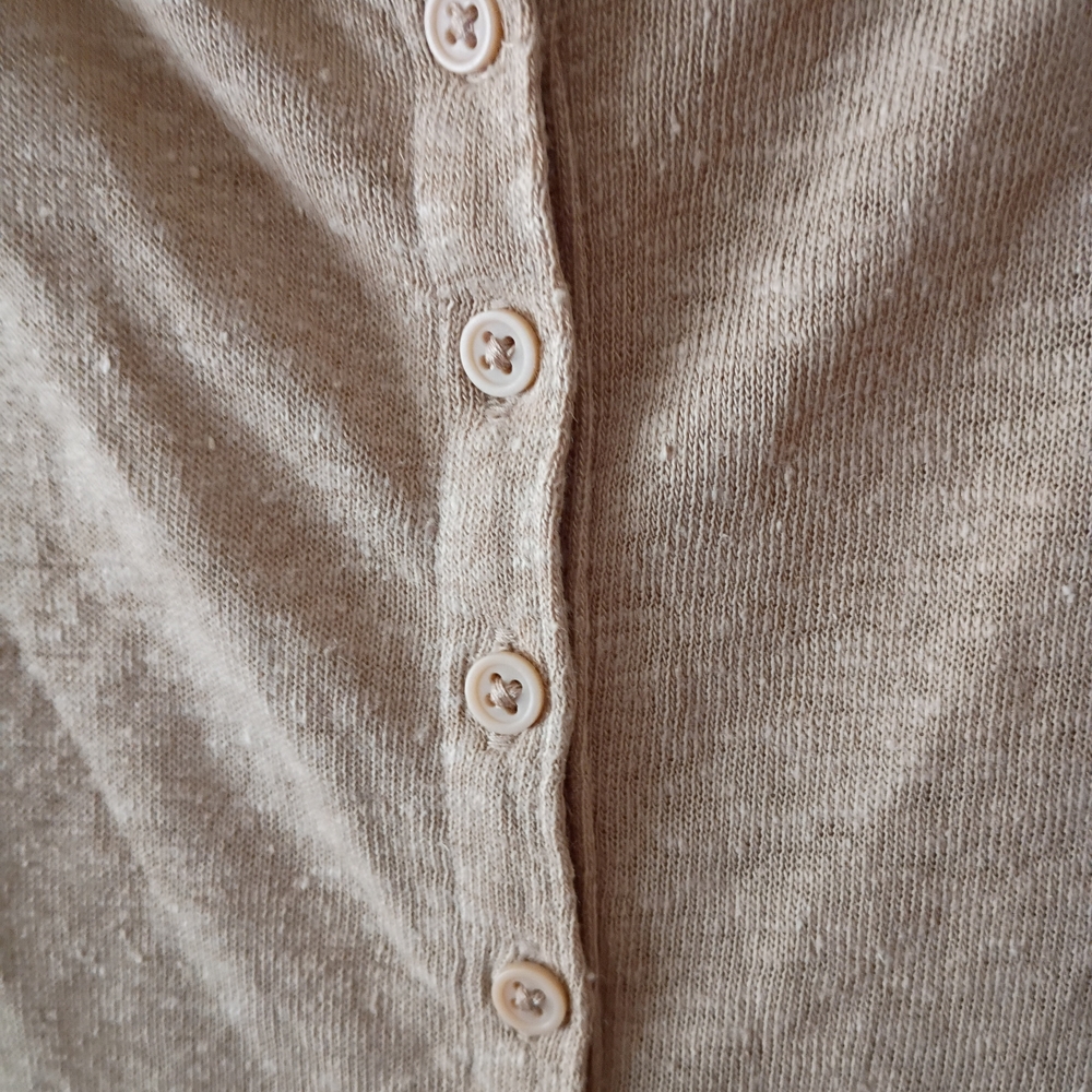 GAP Women's Beige Linen Blend  Short Sleeve Top - Picture 6 of 6
